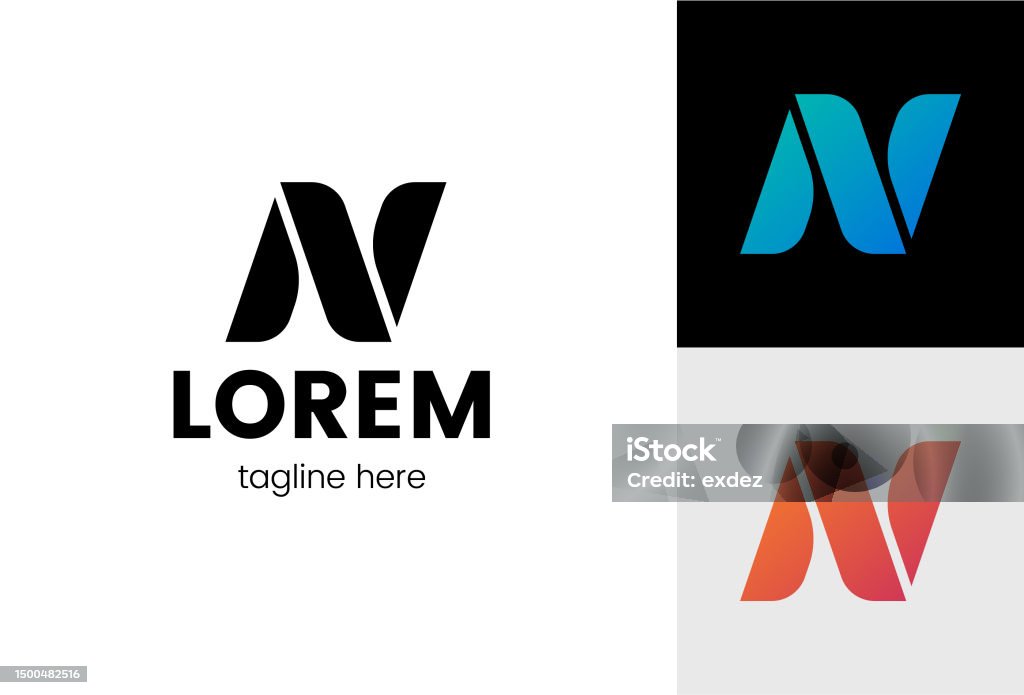 Logo Using Letter N Letter N Logo Set Stock Illustration - Download Image Now - Letter N ...