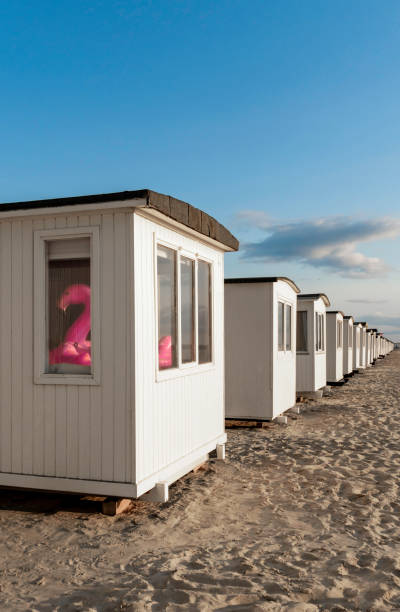casas de baños en la playa de løkken - løkken fotografías e imágenes de stock