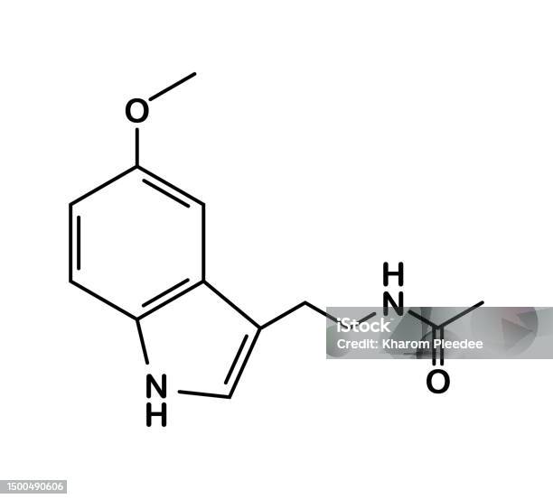 Melatonin Animation Vector Illustration Of Melatonin Molecule On White Background Stock ...