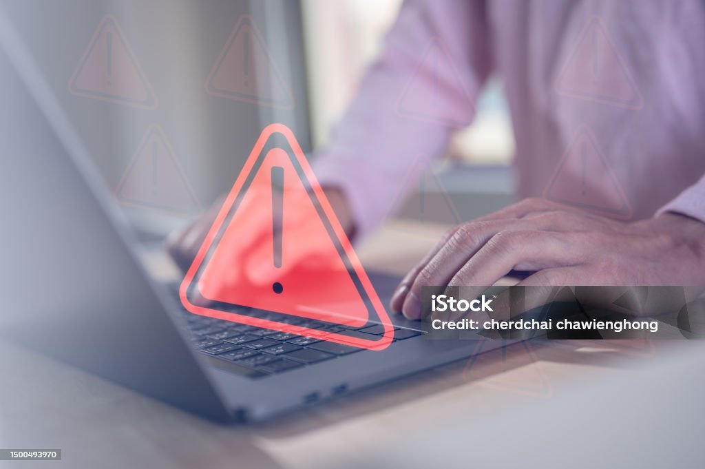 Internet Network Security Concept Man Typing On Computer Keyboard With ...