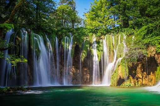The lakes and waterfalls of Plitvice National Park in Croatia
