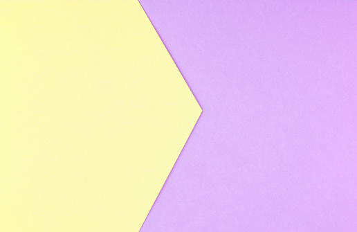 Purple and yellow pastel paper abstract geometry composition background