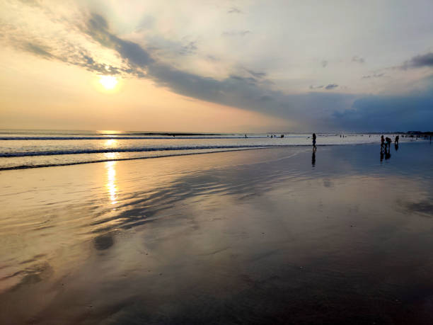 beautiful sunset at Kuta beach, the most popular tourist resort in Bali.IndonesiaNikon