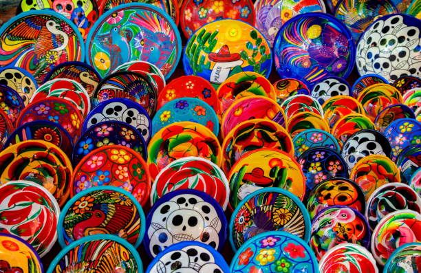 istock Bright multicolored plates display at a street market stall in Chichen Itza, Tulum, Mexico 1500497979