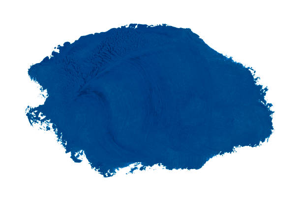 Blue brush isolated on white background. Watercolor