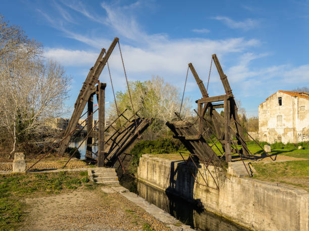 Arles. France - March 12, 2013: Van Gogh bridge on a sunny day in springtime (Provence, France)