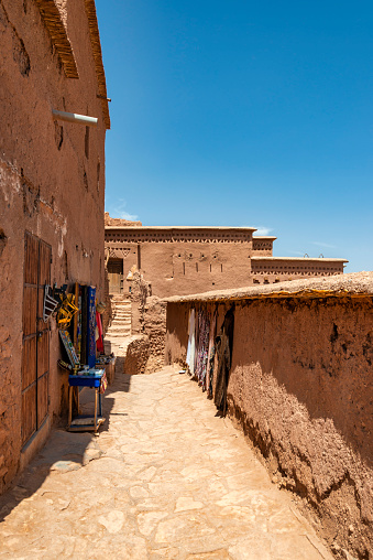 Steet in the ksar of Ait Benhaddou. Morocco, Africa. . UNESCO World Heritage.