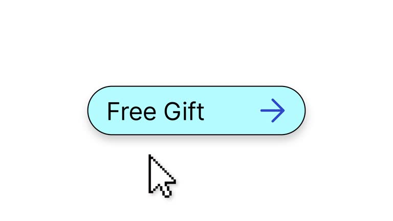 Free gift button click  animation