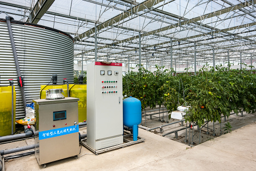 Smart farming agricultural technology,Efficiency water and fertilizer system,Organic agriculture concept.