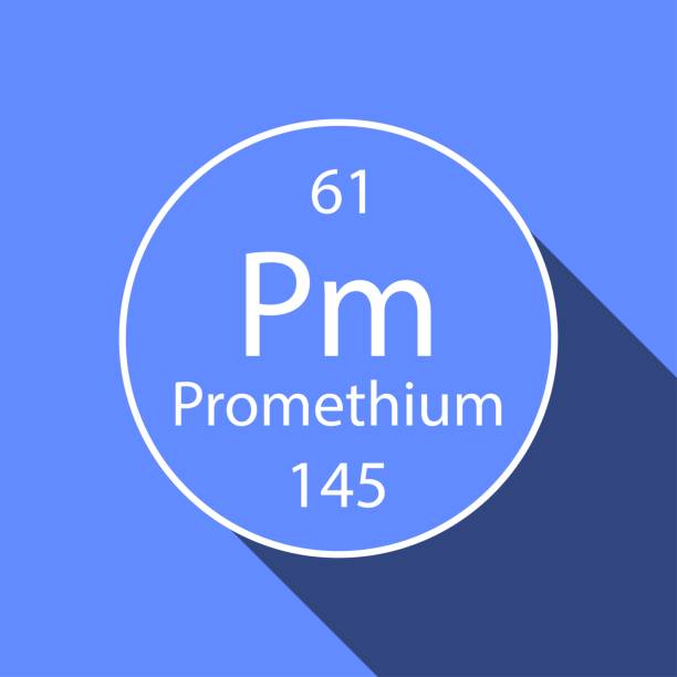 istock Promethium symbol with long shadow design. Chemical element of the periodic table. Vector illustration. 1500511320