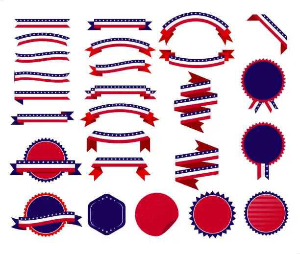 Vector illustration of USA ribbons