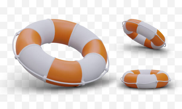 istock Set of 3D lifebuoys with shadows. Isolated realistic images 1500513674
