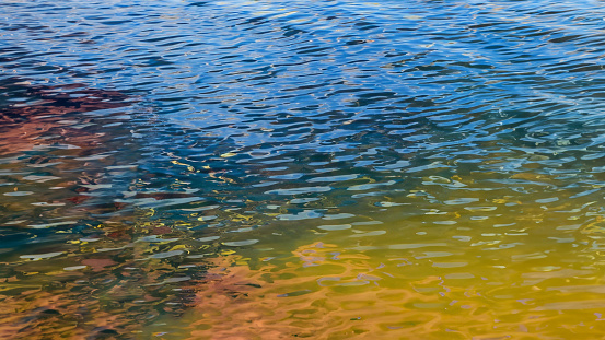 Colorful texture reflected in water