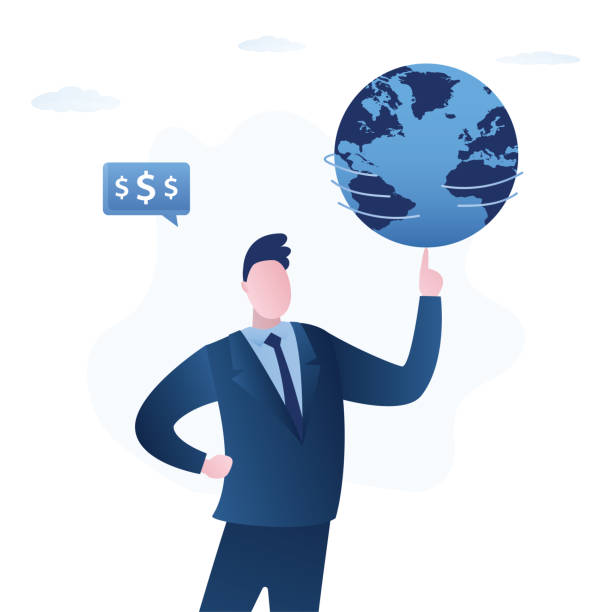 Businessman spinning globe on finger. Global business or economic, power to control the world, leadership, way to success in global network, franchise concept. Boss holds world in hand. Businessman spinning globe on finger. Global business or economic, power to control the world, leadership, way to success in global network, franchise concept. Boss holds world in hand. Closeup view. finger spinning globe stock illustrations