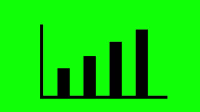 Bar graph animation motion graphics with green screen background