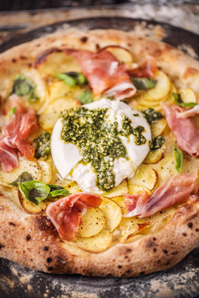 istock Potato Pizza with Burrata and Pesto. 1500523553