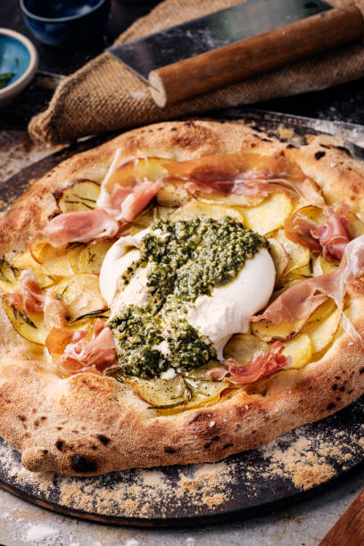 istock Potato Pizza with Burrata and Pesto. 1500523580
