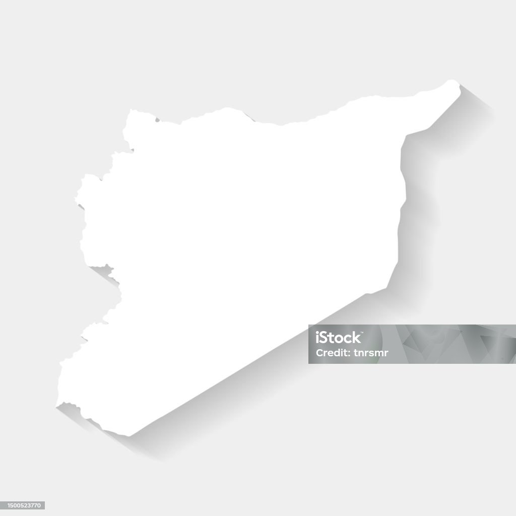 Syria Map Simple Simple White Syria Map On Gray Background Vector Stock Illustration ...