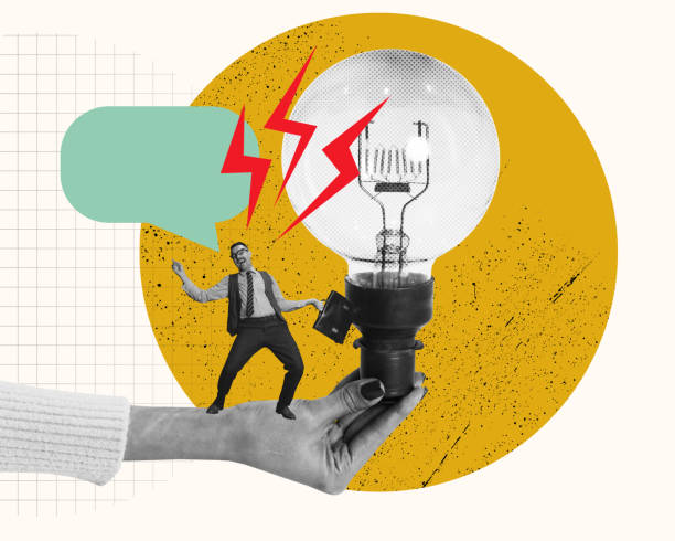 istock Businessman generating new creative, successful, professional ideas. Contemporary art collage. Profitable communication 1500528540