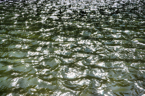 Glittering moving water as background.