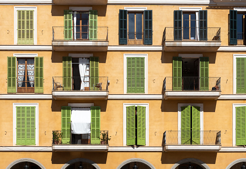 Full frame shot of residential building at summer, Spain Palma Mallorca