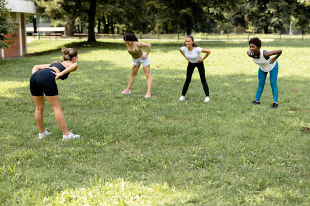 istock Gorgeous sportswomen practicing together 1500537550