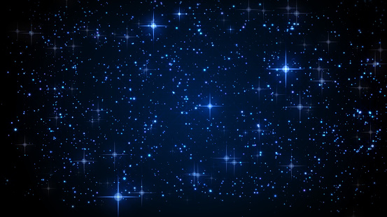 Abstract Magical Fantasy Holiday Blue Glowing Shine Shimmering Glitter Sparkle Star Particles Background
