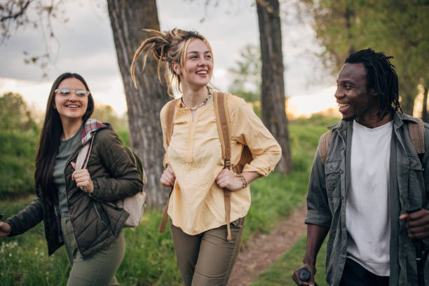 istock Friends hikers in nature 1500542604