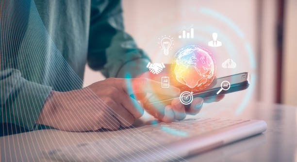 istock Digital transformation technology strategy, IoT, internet of things. transformation of ideas and the adoption of technology in business in the digital age, enhancing global business capabilities. Ai 1500542666