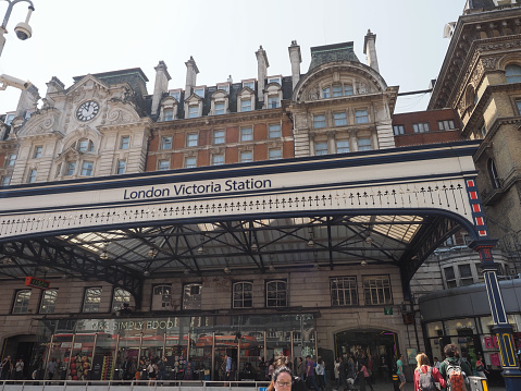 London, UK - June 09, 2023: People at London Victoria Station