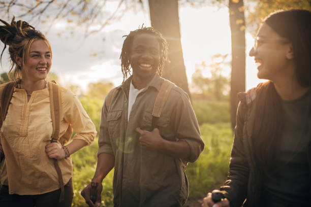 istock Friends hikers in nature 1500545313