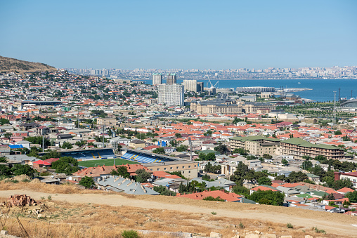 View over 20th Zone neighbourhood of Baku, Azerbaijan.