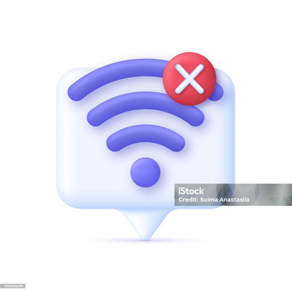 Bad Network Sign 3d Wireless Or Wifi Illustration Bad Connection Concept Lost Network ...