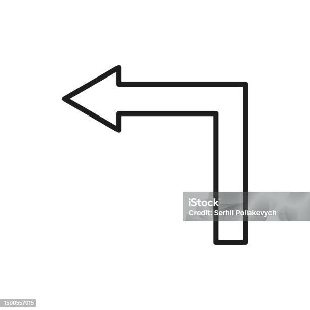 Left Corner Corner Left Arrow Soft Angular Sign Isolated App Element Vector ...