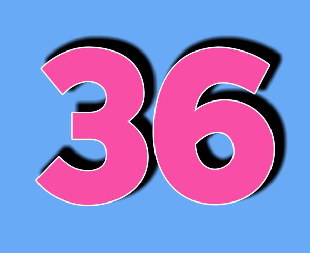 istock Number 36 thirty six with shadow black on blue background 1500560339