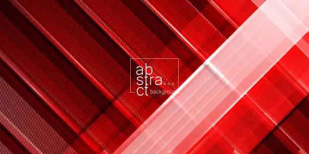 Vector illustration of Red geometric background with mesh and squared frames