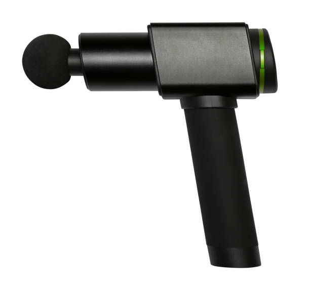 istock Massage Gun, Handheld Cordless Professional Percussion Deep Tissue Body Muscle Massager Isolated on White Background 1500571053