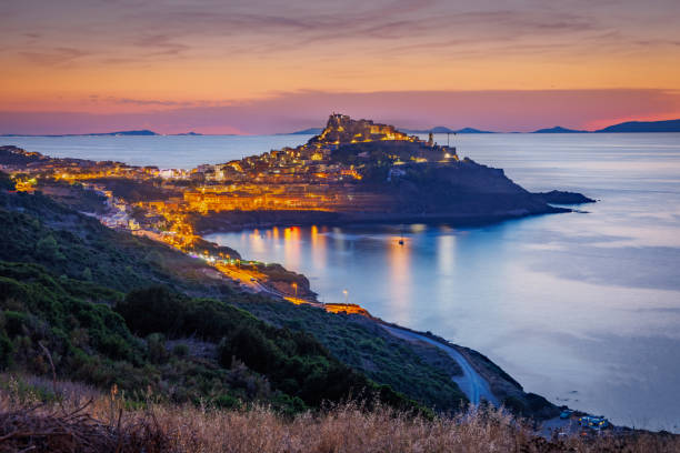 istock Sunset view over Castelsardo, North Sardinia, Italy 1500571583