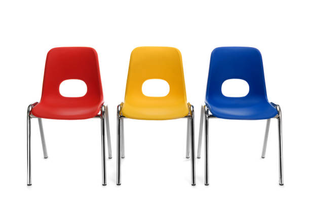 istock Colorful baby chairs isolated on white background 1500571618