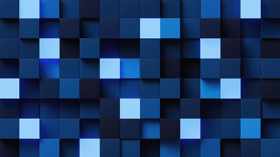 A stunning abstract pattern featuring a dark blue background with a single white rectangle in the center