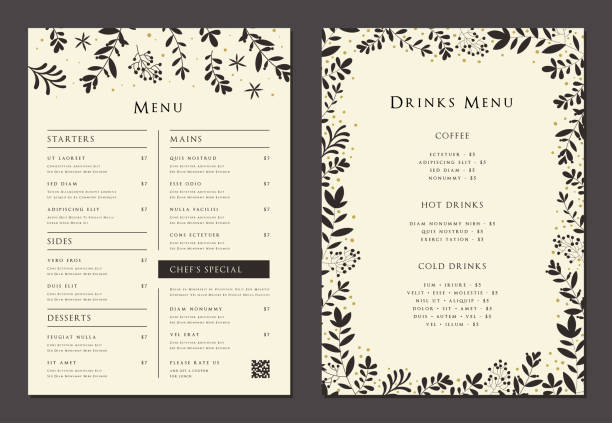 illustrations, cliparts, dessins animés et icônes de menu universel templates_06 - menu