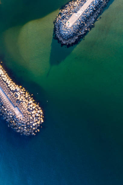istock zenithal drone view of a harbor jetty 1500579673