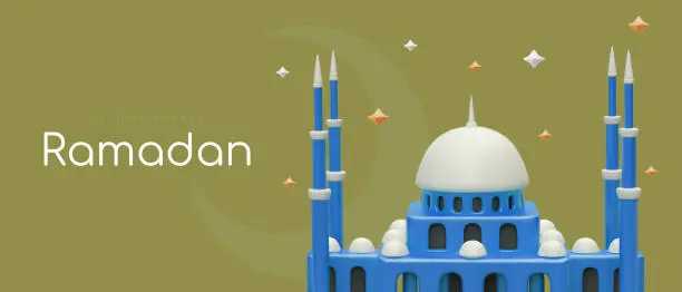 Vector illustration of Holiday vector banner template. Poster on theme of Ramadan
