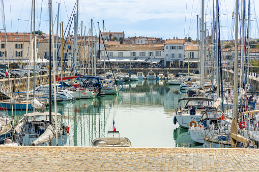 Marina of old the port of Saint-Martin-de-Ré, France