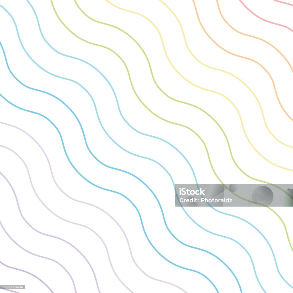 Line Waves In3 Color Grunge Rainbow Pastel Colors Art Line Wave Template Background Vector ...