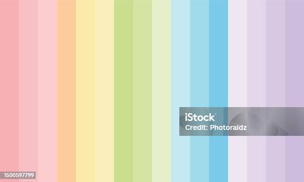 One Pastel Line Rainbow Pastel Colors Art Line Template Background Vector Design Stock ...