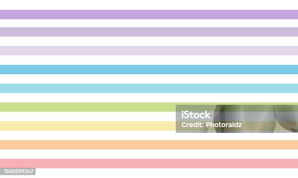 One Pastel Line Rainbow Pastel Colors Art Line Template Background Vector Design Stock ...