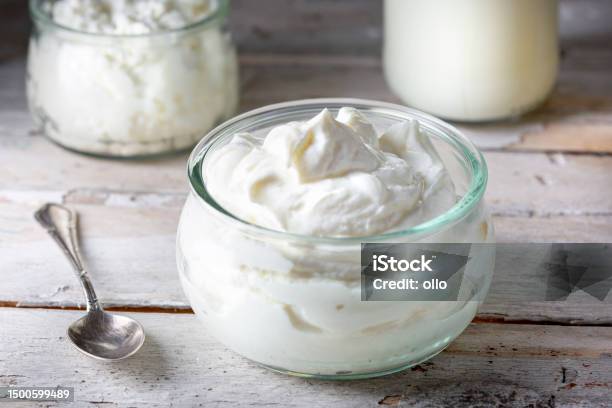 Fresh Curd Dairy Product Stock Photo - Download Image Now - Curd Cheese, Quark, Softness