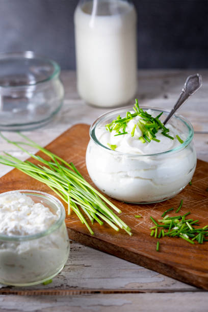 istock Fresh curd and herbs - dairy product 1500599584