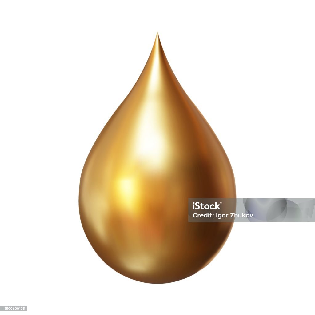 Golden Drop Vector 3d Gold Drop On Isolated Background Vector Illustration Stock ...